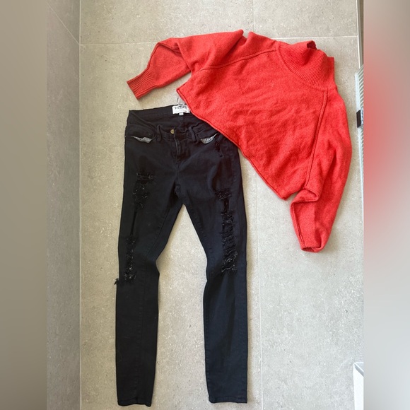 Frame denim Jeans & turtle neck outfit bundle - Picture 1 of 7